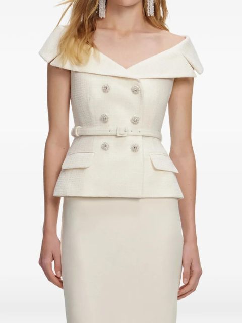 Self-Portrait embellished-belted maxi dress - Neutrals