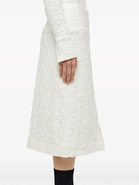 Jil Sander textured-finish zip-up midi skirt - White