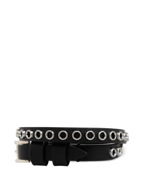 Alexander McQueen skull-charm leather bracelet - Black