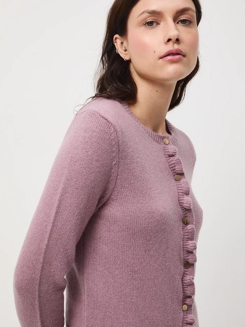 Medicine kardigan z wełną damskie kolor różowy
