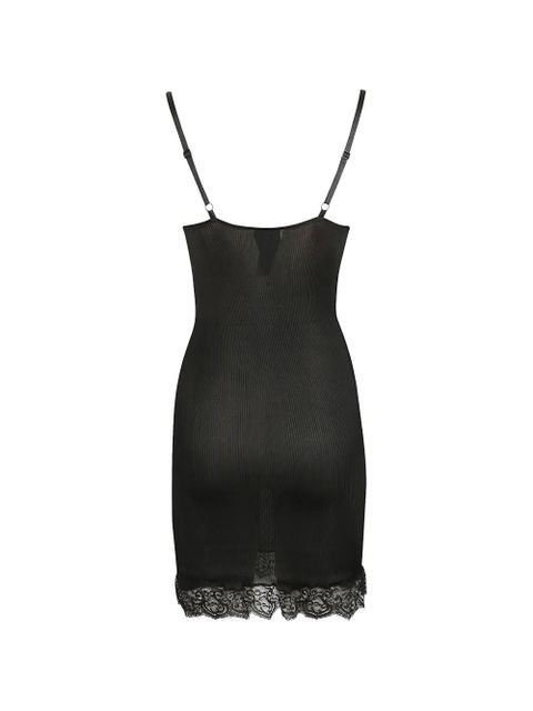 Saint Laurent scalloped lace V-neck mini dress - Black - zdjęcie produktu nr 2