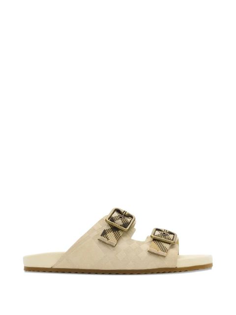 Burberry Check Suede Urchin Sandals - Neutrals - zdjęcie produktu nr 1