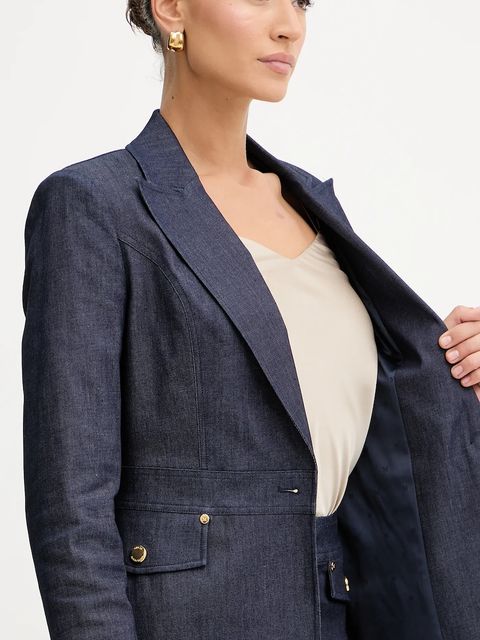 Marciano by Guess marynarka jeansowa kolor granatowy jednorzędowa gładka 5YPN22 7457A