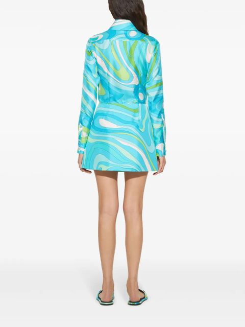 PUCCI Marmo-print silk shirt - Blue