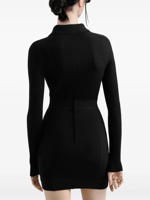 Dolce & Gabbana DNA ribbed-knit polo shirt - Black