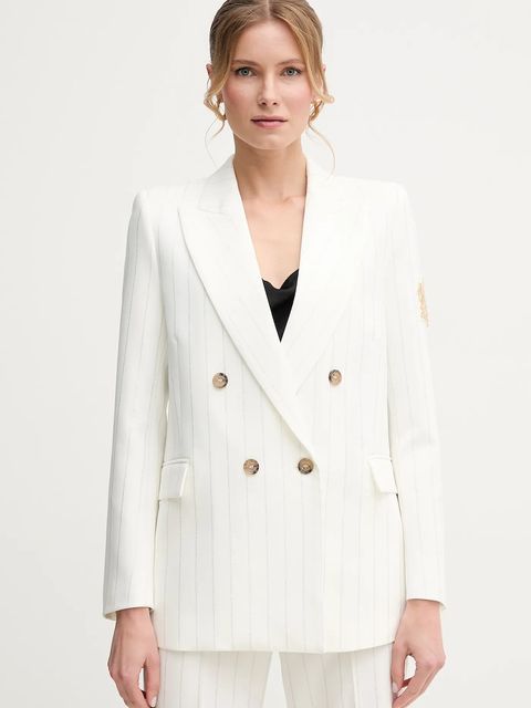 ERMANNO Firenze marynarka kolor biały dwurzędowa wzorzysta 56TI001EV7 - zdjęcie produktu nr 1