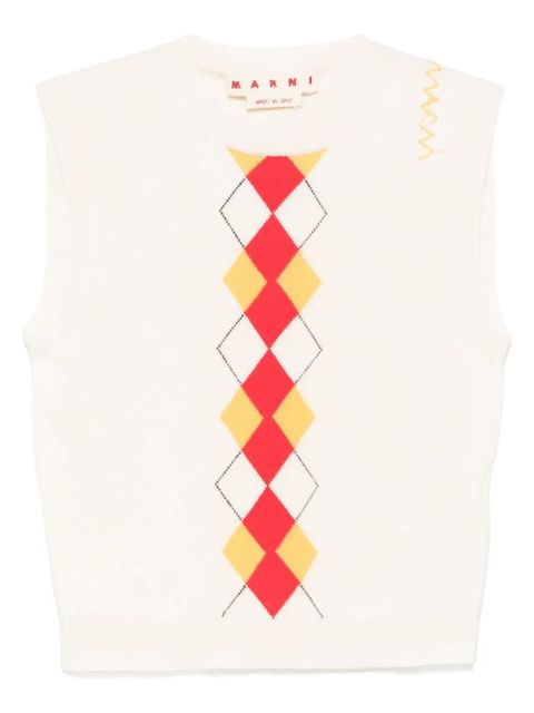 Marni argyle-pattern vest - Neutrals - zdjęcie produktu nr 1