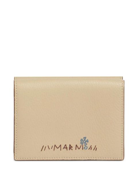 Marni embroidered trifold leather wallet - Neutrals - zdjęcie produktu nr 1