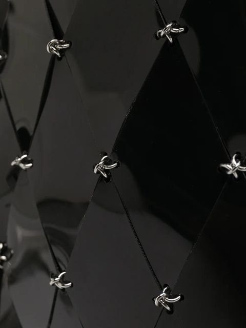 Rabanne diamond-pattern pierced shoulder bag - Black