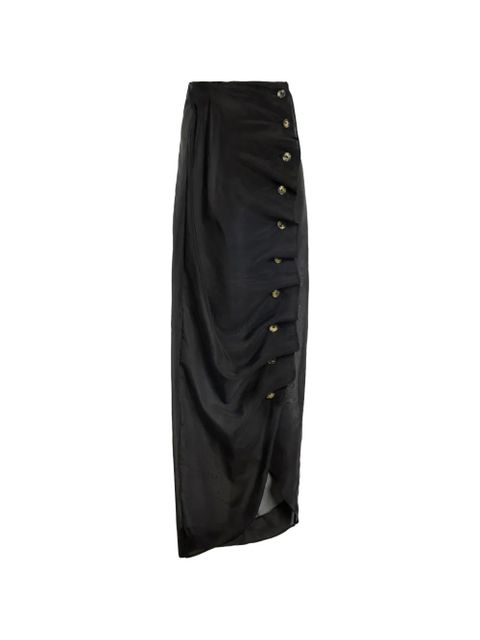 A.W.A.K.E. Mode button-embellished midi skirt - Black - zdjęcie produktu nr 1