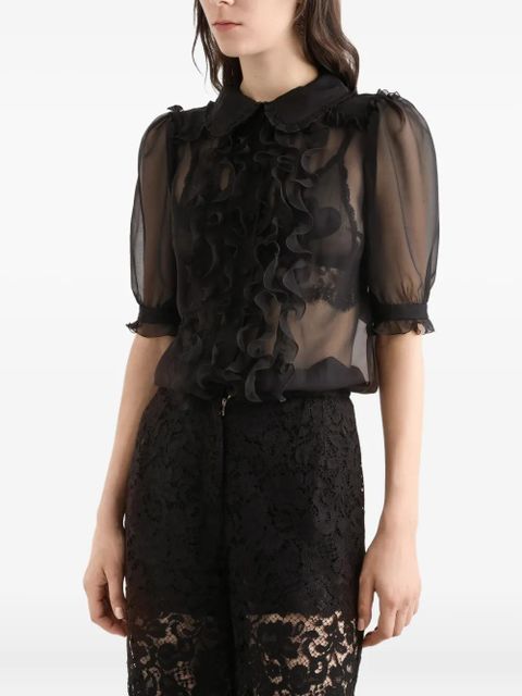 Dolce & Gabbana ruffled collared blouse - Black