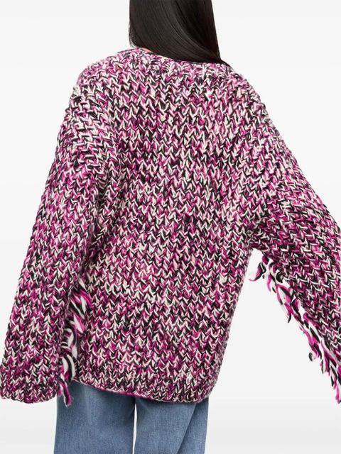 GANNI chunky-knit cardigan - Pink