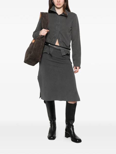 OUR LEGACY Picnic scalloped-trim midi skirt - Grey - zdjęcie produktu nr 2