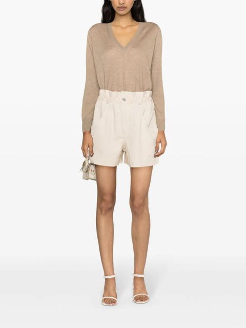 ISABEL MARANT Titea twill mini shorts - Neutrals