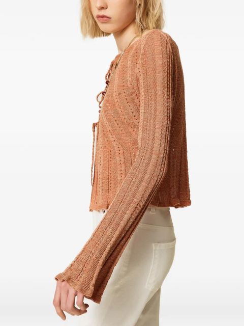 TWINSET tie-front knitted cardigan - Orange