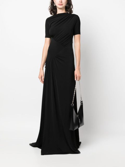 Givenchy gathered short-sleeve maxi dress - Black - zdjęcie produktu nr 2