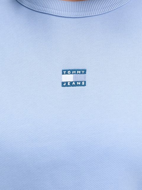 Tommy Jeans bluza bawełniana damska kolor niebieski z aplikacją DW0DW17325