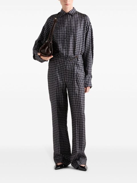 Prada Printed twill silk shirt - Blue