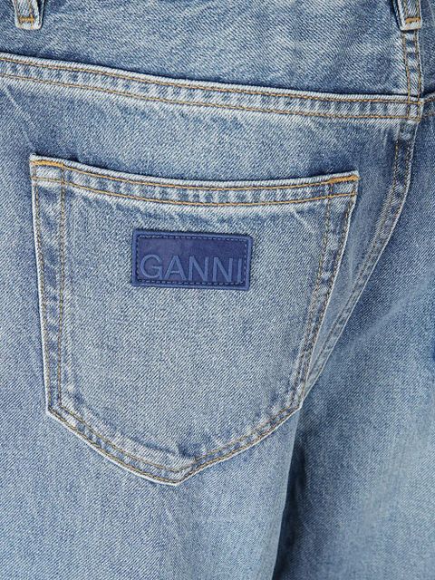 GANNI whiskering detail boyfriend jeans - Blue