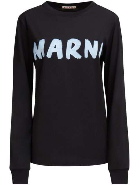 Marni logo print T-shirt - Black