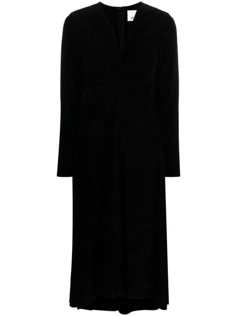 ISABEL MARANT long-sleeved V-neck midi dress - Black - zdjęcie produktu nr 1