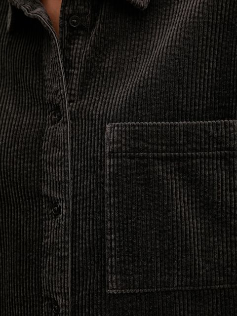 Marc O'Polo koszula sztruksowa damska kolor brązowy relaxed z kołnierzykiem klasycznym 5000007448