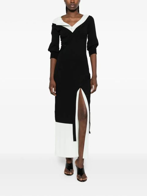 The Attico off-shoulder layered maxi dress - Black - zdjęcie produktu nr 2