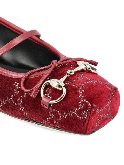 Gucci Horsebit pattern ballet flats - Red