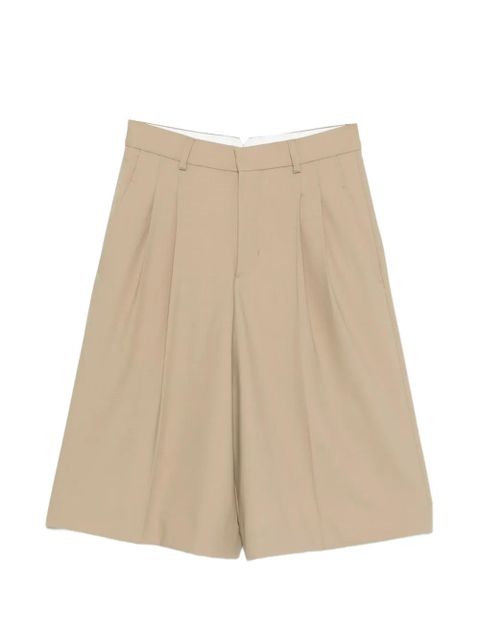 AMI Paris belt-loop pleated shorts - Neutrals - zdjęcie produktu nr 1