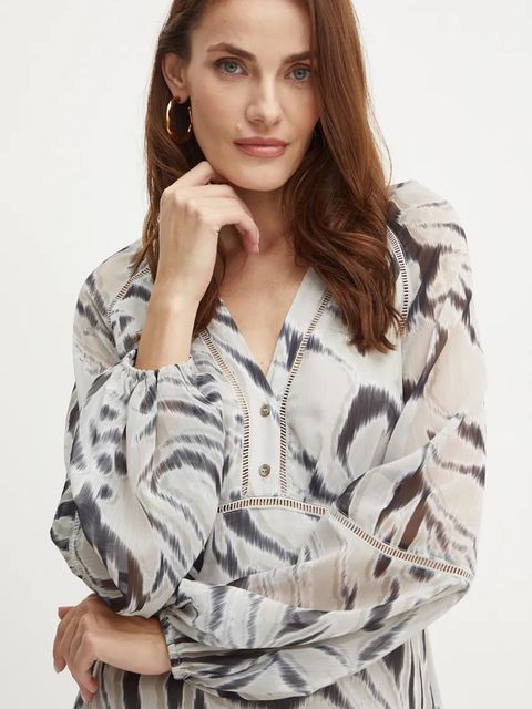 Guess sukienka YVETTE kolor beżowy mini rozkloszowana W4BK29 WDW82