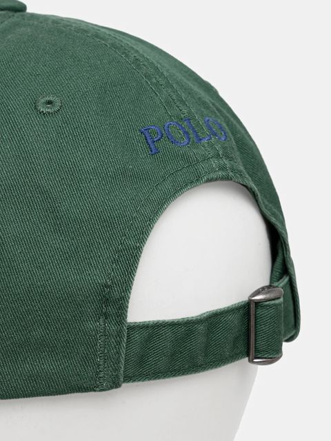 Polo Ralph Lauren czapka z daszkiem bawełniana kolor zielony gładka 211912843