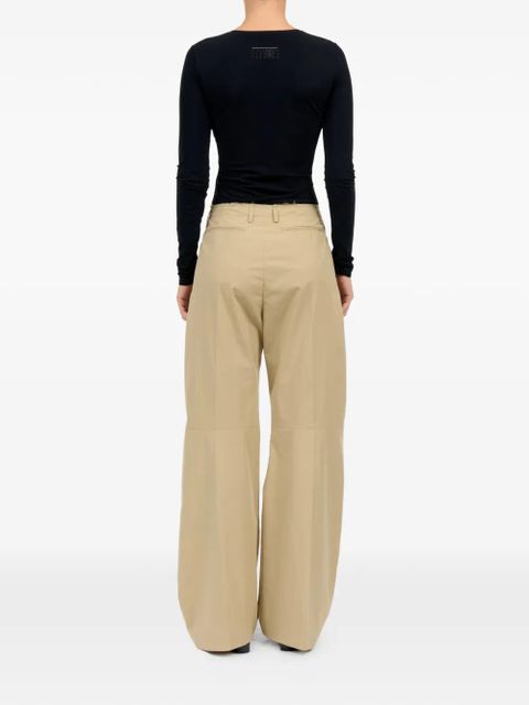 MM6 Maison Margiela belt loops wide tailored trousers - Neutrals