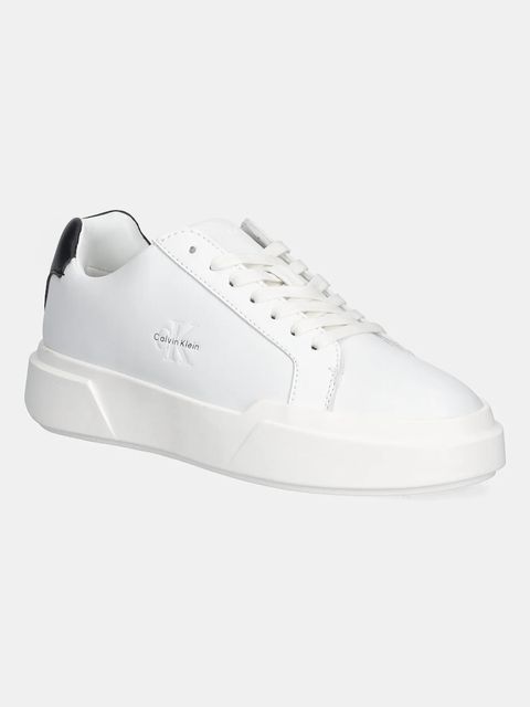 Calvin Klein sneakersy skórzane CHUNKY CUPSOLE LACEUP LTH damskie kolor biały YW0YW01947 - zdjęcie produktu nr 1