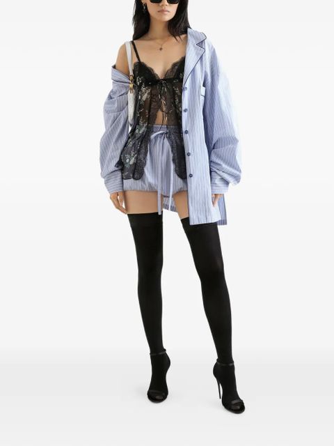 Dolce & Gabbana floral-print lace-trim top - Black - zdjęcie produktu nr 2