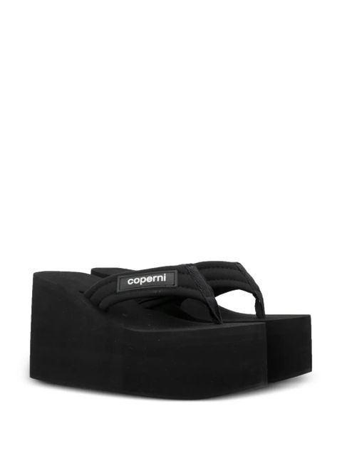Coperni logo-patch wedge sandals - Black - zdjęcie produktu nr 2