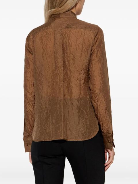 Max Mara Eloisa crumpled silk shirt - Brown