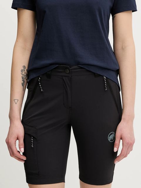 Mammut szorty outdoorowe Runbold IV damskie kolor czarny gładkie high waist 1023-01200 - zdjęcie produktu nr 1