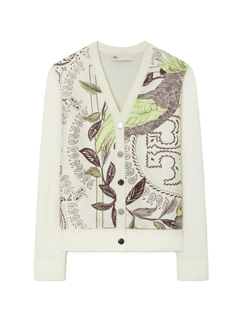 Tory Burch silk front cardigan - Neutrals - zdjęcie produktu nr 1