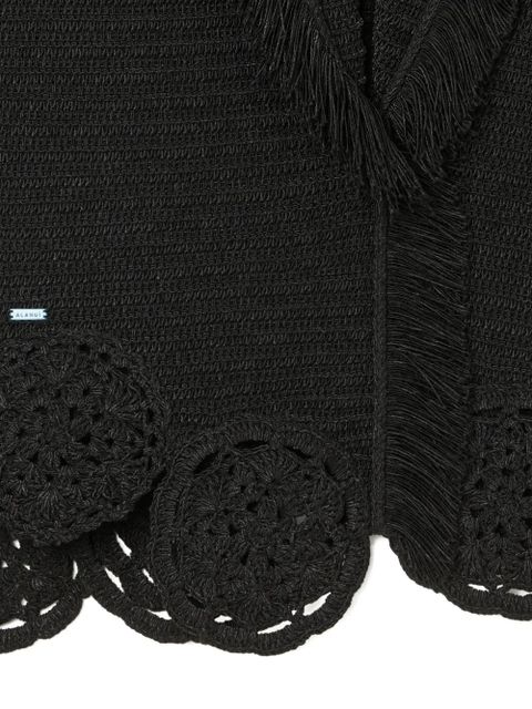 Alanui Island Memories fringed cardi-coat - Black