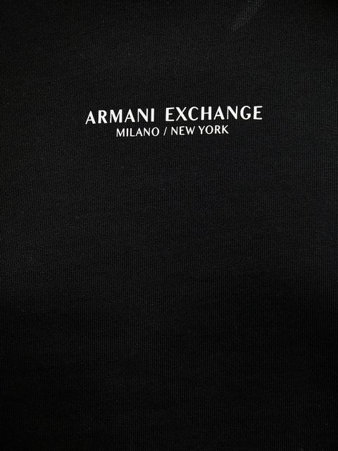 Armani Exchange bluza bawełniana damska kolor czarny z nadrukiem XW001451 AF10830