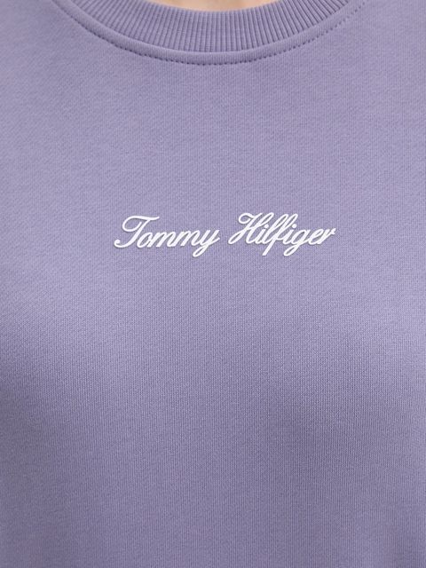 Tommy Hilfiger bluza bawełniana damska kolor fioletowy gładka WW0WW48269