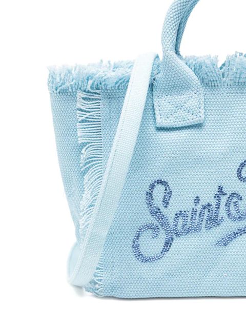 MC2 Saint Barth frayed bead-embellished tote bag - Blue