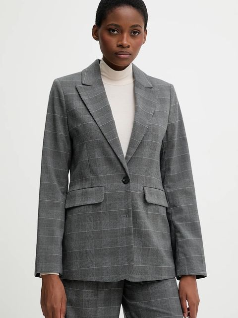 United Colors of Benetton marynarka kolor szary jednorzędowa wzorzysta 2X8MDW02H - zdjęcie produktu nr 1