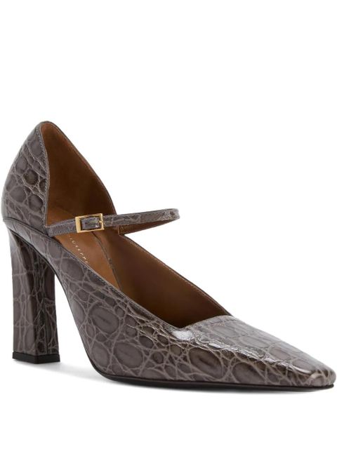 Giuseppe Zanotti 90mm Brita crocodile-effect buckle pumps - Grey - zdjęcie produktu nr 1