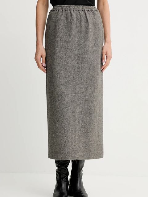 ISABELLE BLANCHE spódnica z dodatkiem wełny kolor szary maxi prosta IS25FW-G081-T012 - zdjęcie produktu nr 1