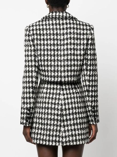 Self-Portrait houndstooth blazer dress - Black