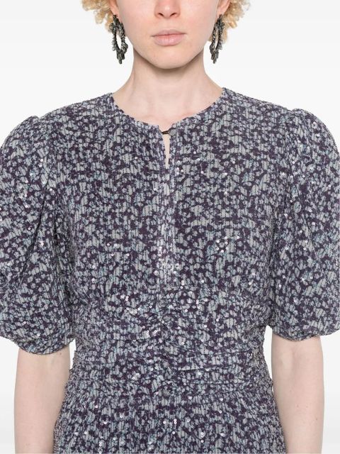 ROTATE BIRGER CHRISTENSEN sequinned printed maxi dress - Purple