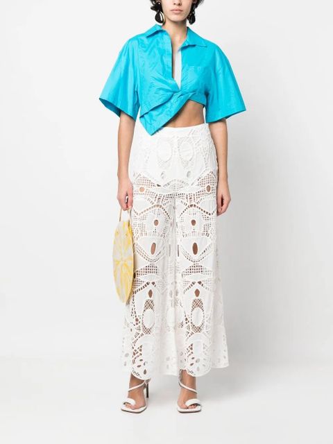 Cult Gaia Cove embroidered trousers - White