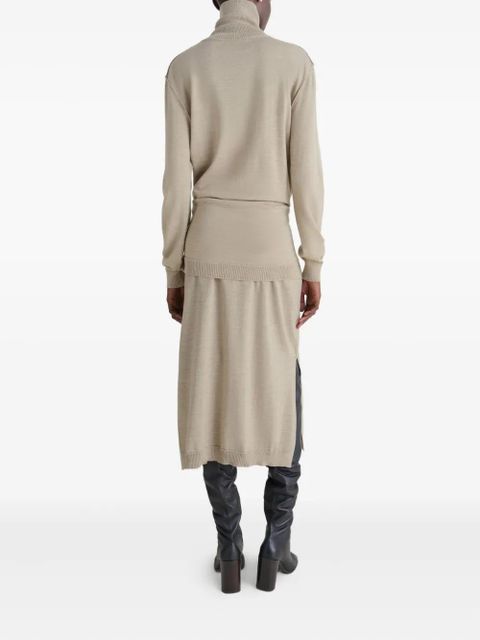 LEMAIRE tie-waist turtleneck dress - Neutrals