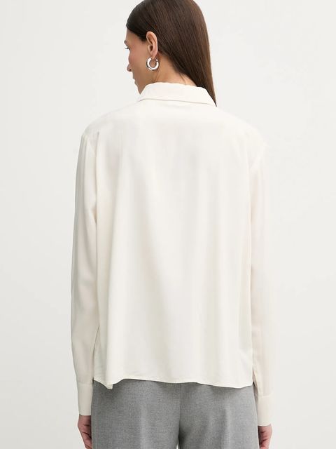 Marc O'Polo koszula damska kolor beżowy regular z kołnierzykiem klasycznym 5000007985